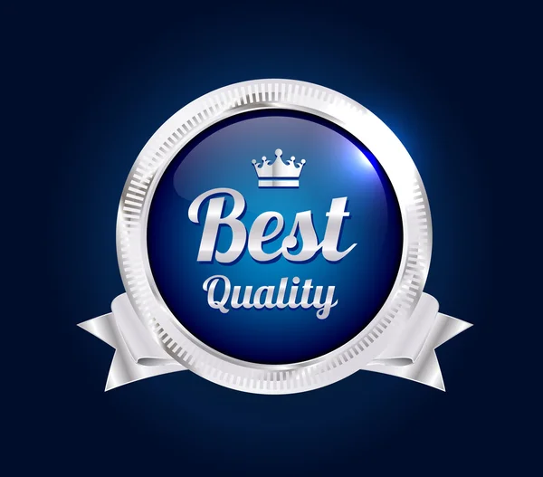 Silver Best Quality Badge — Stock Vector