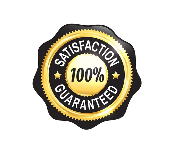 Golden Satisfaction Guaranteed Badge — Stock Vector