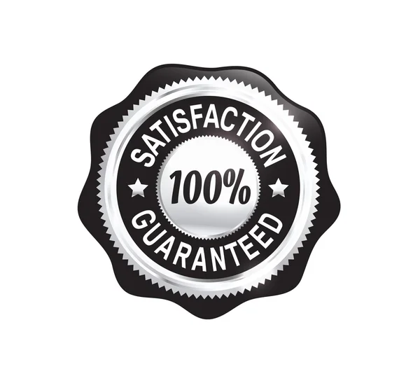 Silver Satisfaction Guaranteed Badge — Stock Vector