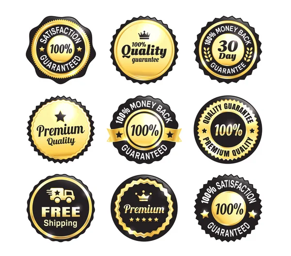 Altın kalite garantisi rozetleri