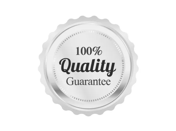 Silver Premium Quality Badge — Stock Vector