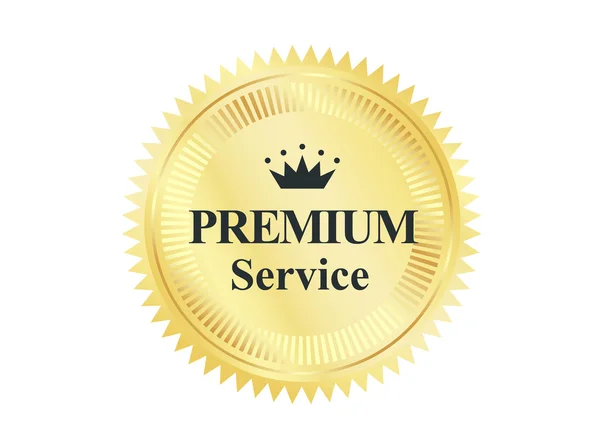 Golden Premium Quality Badge — Stock Vector