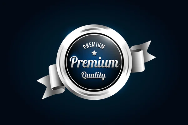 Odznaka jakości premium srebrny — Wektor stockowy