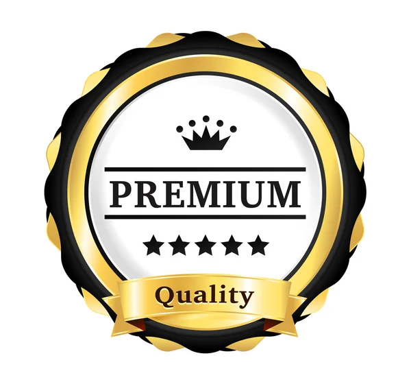 Insignia de calidad premium de oro — Vector de stock