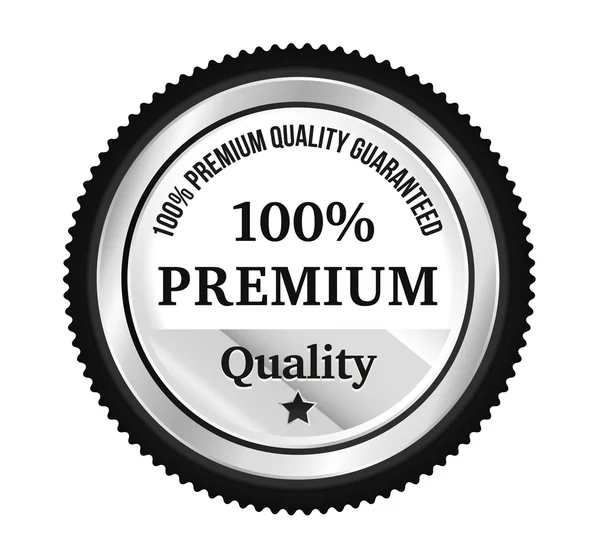 Silver Premium Quality Badge — Stock Vector