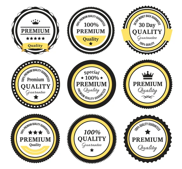 Vintage kwaliteit garantie badges — Stockvector