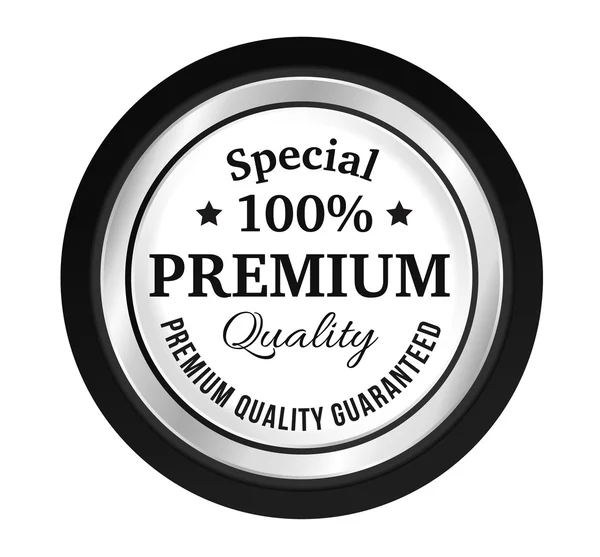 Silver Premium Quality Badge — Stock Vector