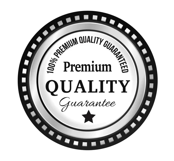 Silver Premium Quality Badge — Stock Vector