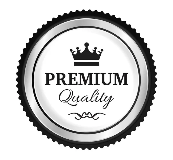 Silver Premium Quality Badge — Stock Vector