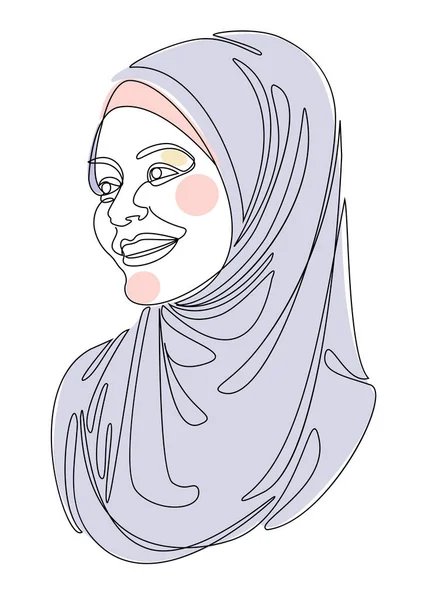 Silhouettes Tête Fille Dame Hijab Écharpe Coiffure Arabique Musulmane Foulard — Photo