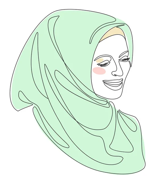 Lányfej Sziluettek Egy Hölgy Hidzsábban Sál Arab Muszlim Fejdísz Fejkendő — Stock Fotó