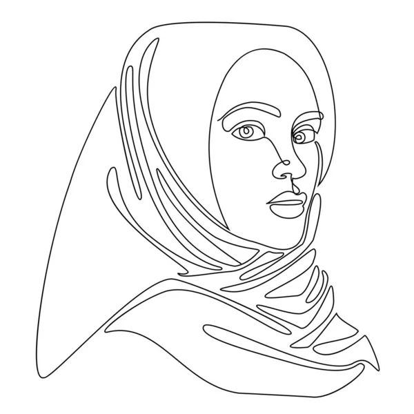 Silhuetas Cabeça Menina Senhora Hijab Cachecol Touca Árabe Muçulmana Lenço — Fotografia de Stock