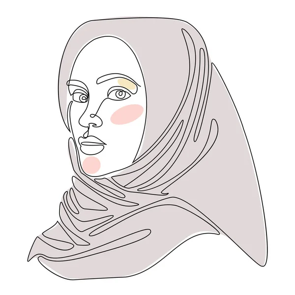 Lányfej Sziluettek Egy Hölgy Hidzsábban Sál Arab Muszlim Fejdísz Fejkendő — Stock Fotó