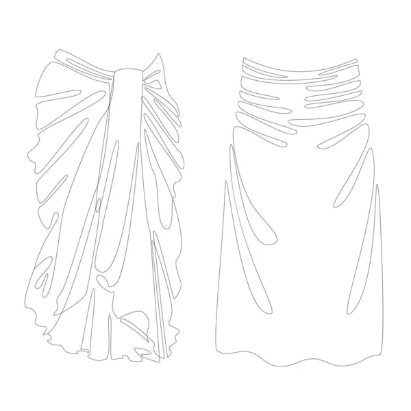 Silhouette Girl Skirt Women Clothing Modern Style One Line Solid —  Fotos de Stock