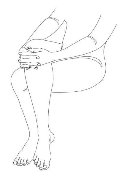Silhouettes Female Legs Modern One Line Style Continuous Line Drawing — Stock Photo, Image