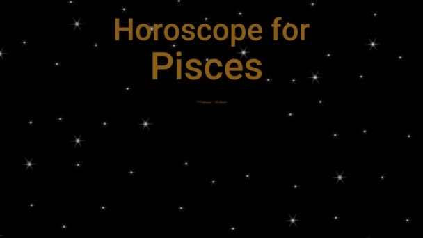 Een Animatie Video Introductie Van Pisces Horoscoop Met Het Relevante — Stockvideo