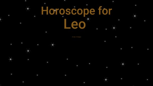 Une Introduction Vidéo Animation Horoscope Leo Indiquant Pertinence Logo Sur — Video