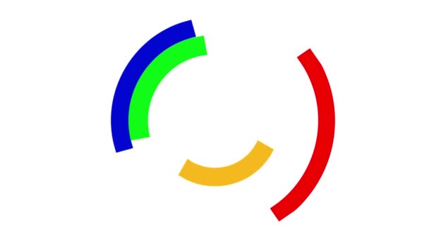 Анимированное Видео Четырех Случайно Движущихся Цветных Полос Белом Фоне — стоковое видео