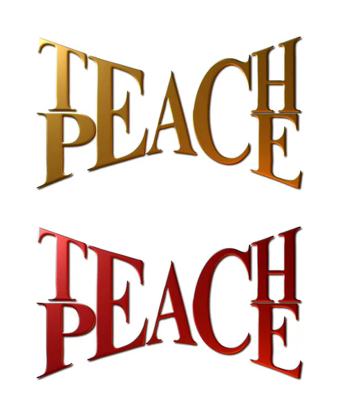 Una Serie Illustrazioni Una Combinazione Creativa Lettere Ortografiche Teach Peace — Foto Stock