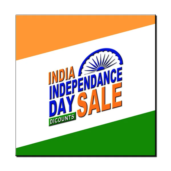 Rendered Illustration India Independence Day Holiday Sale Banner Announcing Discounts — Stock Photo, Image