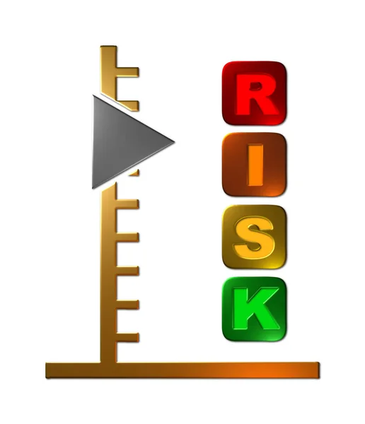 Eine Gerenderte Darstellung Einer Risk Traffic Light Skala Metallischer Textur — Stockfoto