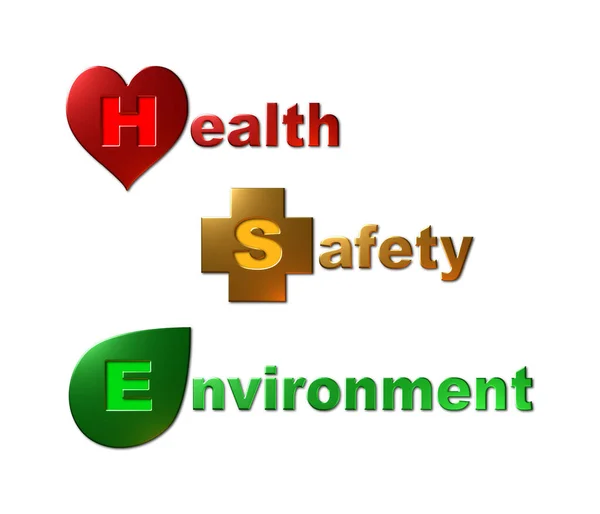 Hse Health Safety Environment Logót Ábrázoló Fehér Alapon Elszigetelt Logó — Stock Fotó