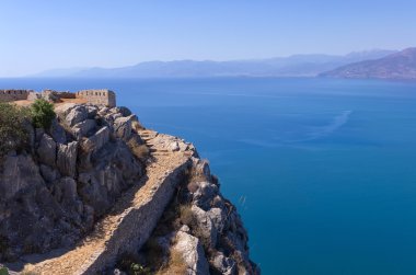 Deniz Manzaralı palamidi Kalesi, nafplio, Yunanistan