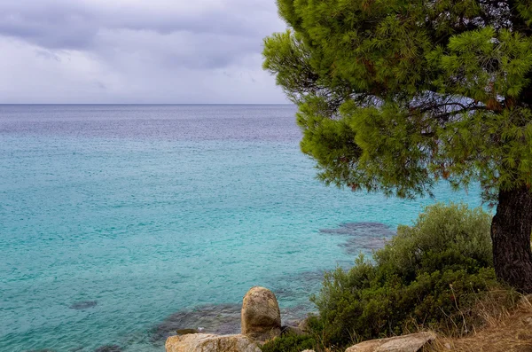 Höst vid havet, i sithonia, Halkidiki, Grekland — Stockfoto