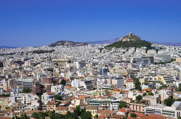 เอเธนส์ที่เห็นจาก Acropolis ในวันที่แดด — ภาพถ่ายสต็อก