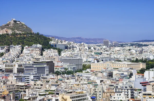 Ateny, jak widać z Akropolu, w słoneczny dzień — Zdjęcie stockowe