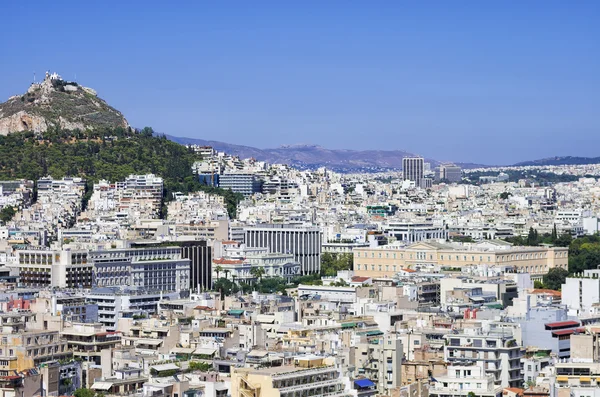 เอเธนส์ที่เห็นจาก Acropolis ในวันที่แดด — ภาพถ่ายสต็อก