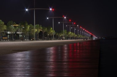 Night scene at the waterfront of Thessaloniki, Greece