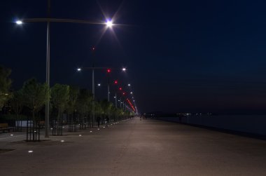 Night scene at the waterfront of Thessaloniki, Greece