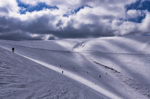 Snowy slope in 3-5 Pigadia ski center, Naoussa, Greece — Stock Photo, Image