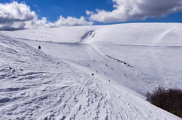 3-5 ピガディア スキー センター、ナウサ、ギリシャで雪が多い斜面 — ストック写真