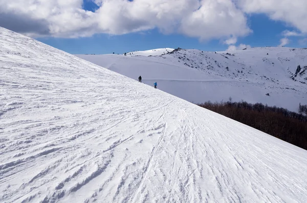 Snowy slope in 3-5 Pigadia ski center, Naoussa, Greece — Stock Photo, Image