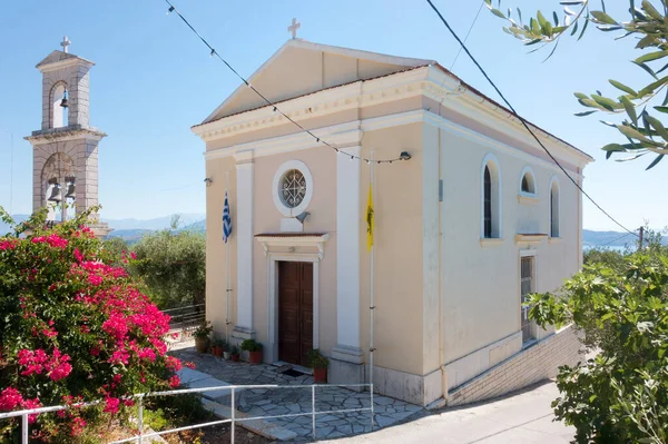 Pequeña Pintoresca Iglesia Constantino Grande Helena Cerca Barbati Corfú Grecia — Foto de Stock