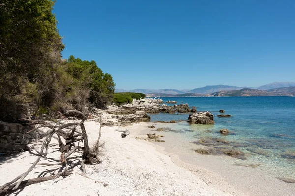 Paisagens Incríveis Beira Mar Floresta Erimitis Nordeste Corfu Grécia — Fotografia de Stock