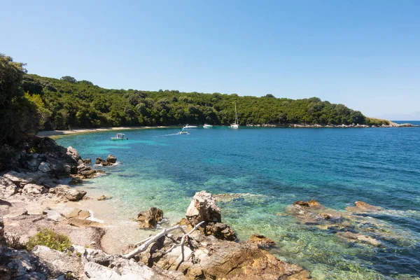 Agosto 2020 Corfú Grecia Increíble Paisaje Junto Mar Bosque Erimitis — Foto de Stock