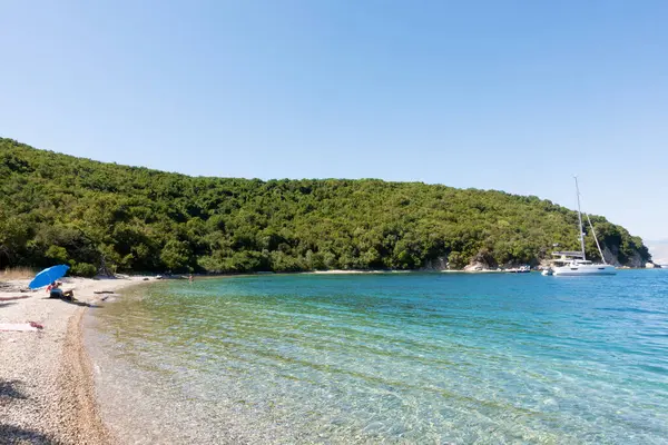 Agosto 2020 Corfú Grecia Increíble Paisaje Junto Mar Bosque Erimitis — Foto de Stock