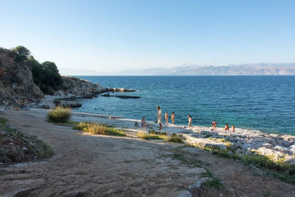 Agosto 2020 Corfu Grécia Paisagem Incrível Beira Mar Kassiopi Nordeste — Fotografia de Stock