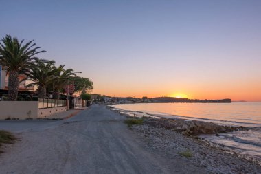 21 Ağustos 2020 - Korfu, Yunanistan - Roda sahilindeki inanılmaz manzara, Kuzey Korfu, Yunanistan