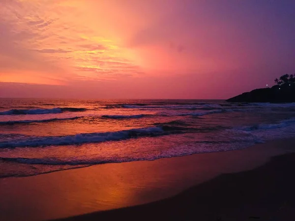 Raios Sol Coloridos Praia — Fotografia de Stock
