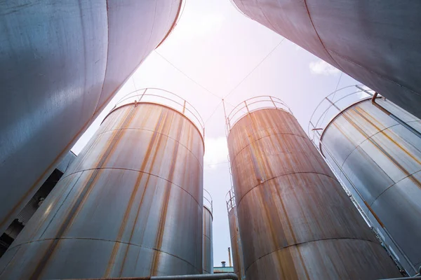 Stainless Steel Chemical Tanks Resin Factory — Stock Photo, Image