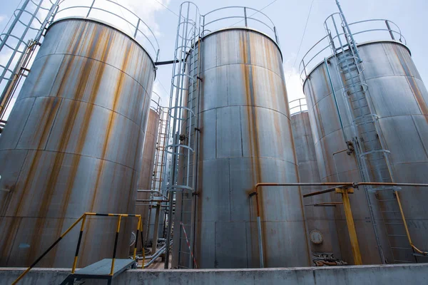 Stainless Steel Chemical Tanks Resin Factory — Stock Photo, Image