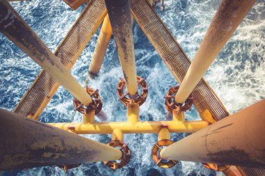 Açık deniz sondajı sarı petrol ve doğalgaz üretim petrol boru hattı.