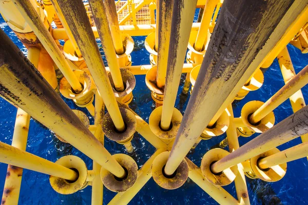 Offshore Bohrung Gelbe Und Gasförderpipeline — Stockfoto