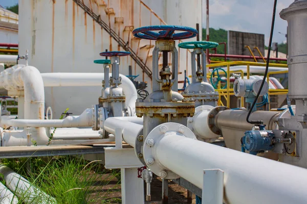 Equipo Planta Refinería Para Válvulas Tubería Aceite Gas Válvula Seguridad —  Fotos de Stock