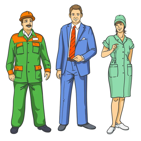 Personnes de différentes professions — Image vectorielle