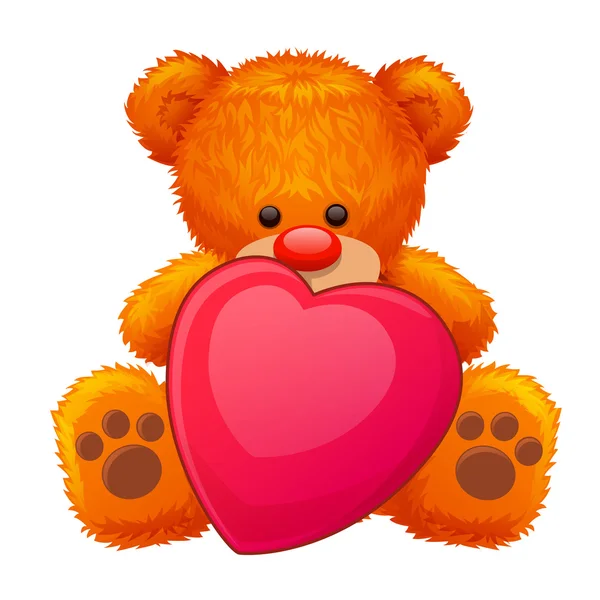 Gift red teddy bear — Stock Vector
